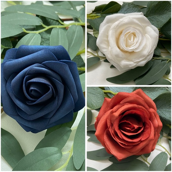 6.5 Foot Custom Eucalyptus Seeded Rose Flower Garlands Various Colors Available - Picture 4 of 8